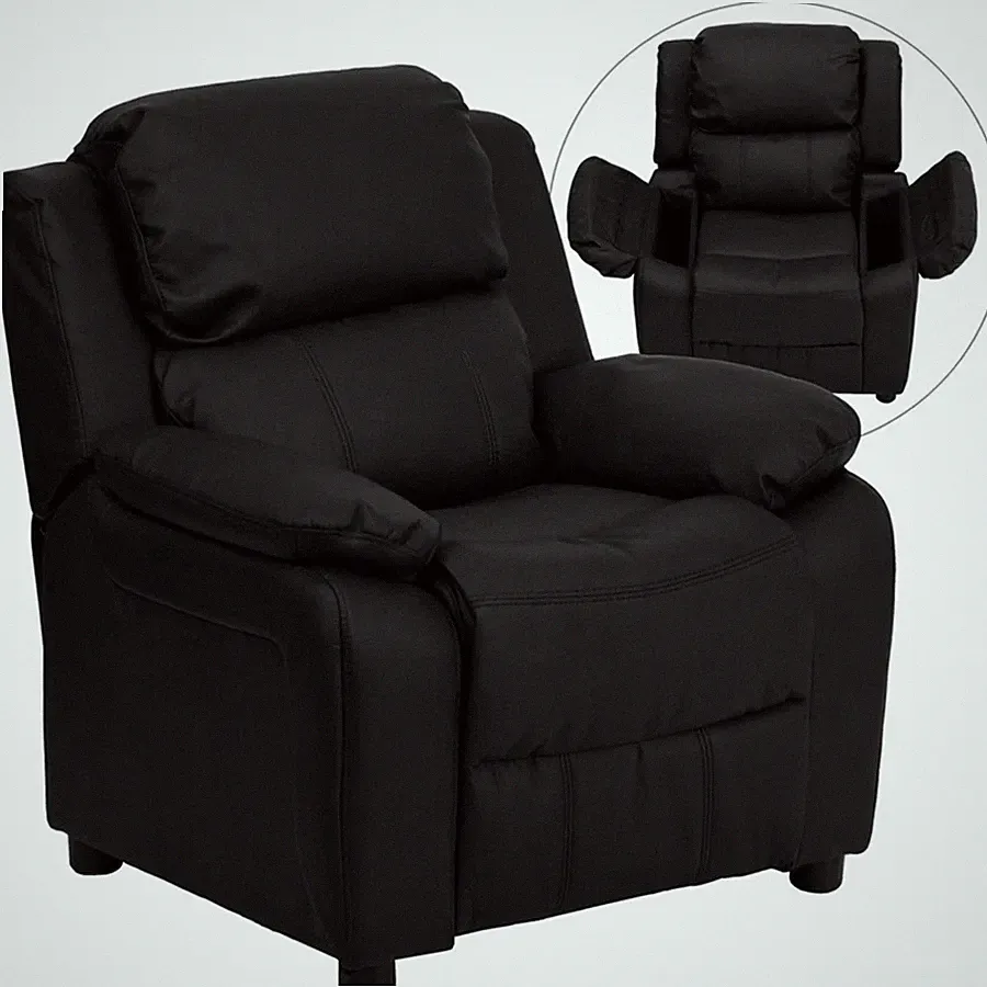 Flash Furniture Black Kids Recliner, Black - BT-7985-KID-BK-LEA-GG