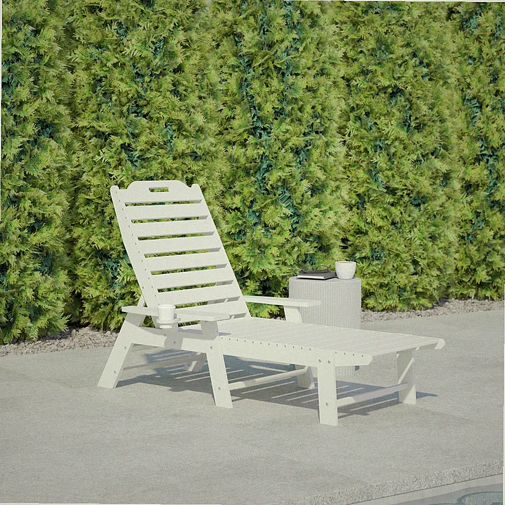 Flash Furniture FFOF50898 Jean 35"W Polyethylene Chaise Chair - White