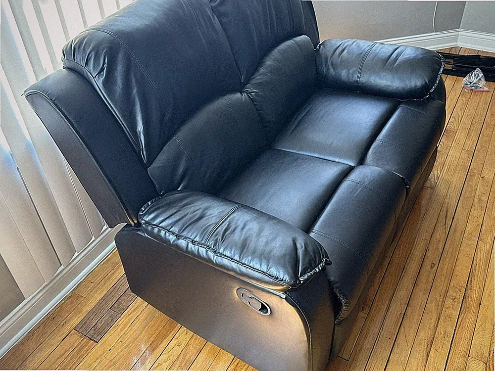 Flash Furniture Harmony Series Brown Leather Loveseat With Two Built-in Recliner