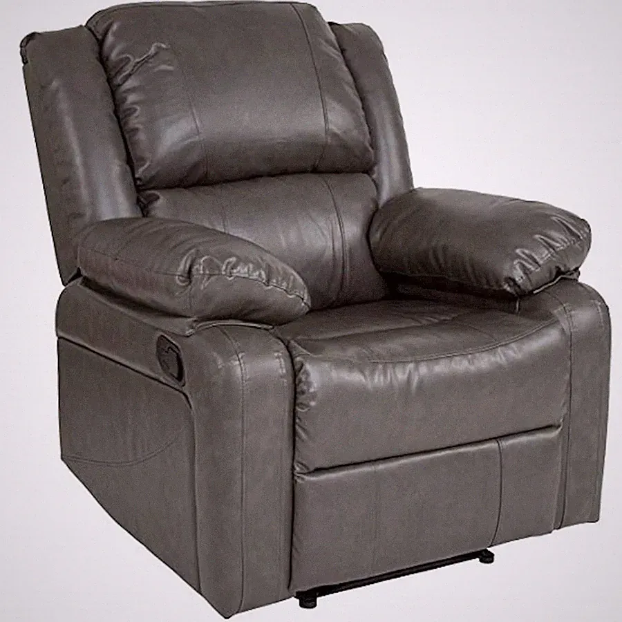 Flash Furniture Harmony Series Gray Leather Recliner - BT-70597-1-GY-GG
