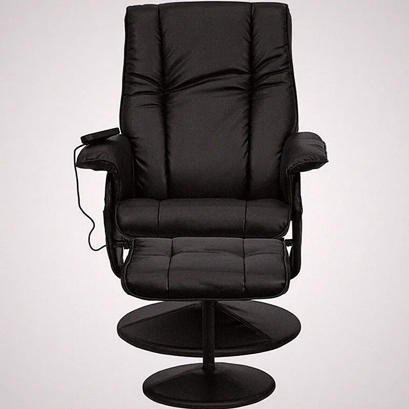 Flash Furniture Recliner and Ottoman in Black