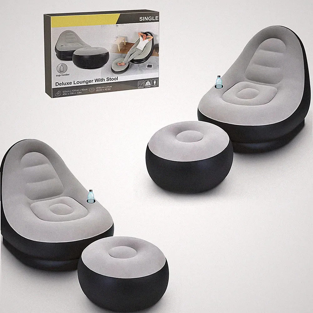Jilong Inflatable Deluxe Lounger Ottoman Couch Gaming Chair Foot Stool Seat Air