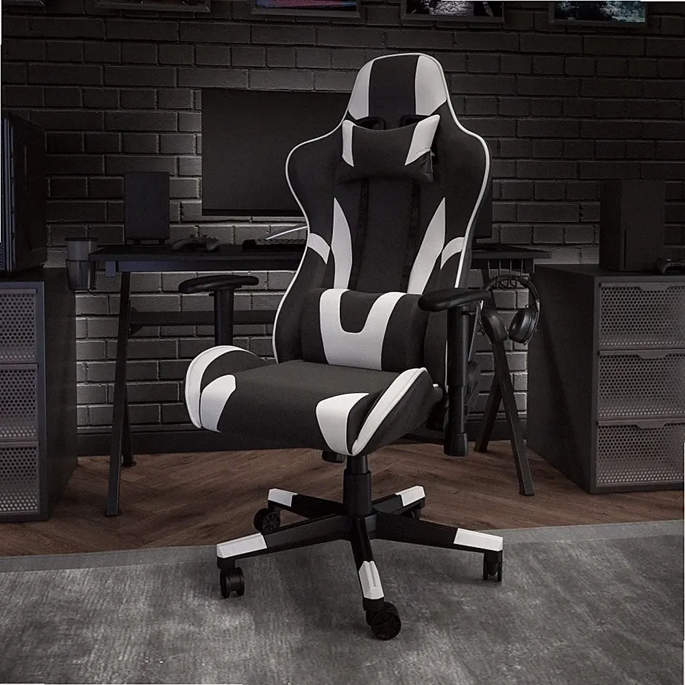 Racing Gaming Ergonomic Chair With Fully Reclining Back In Red LeatherSoft