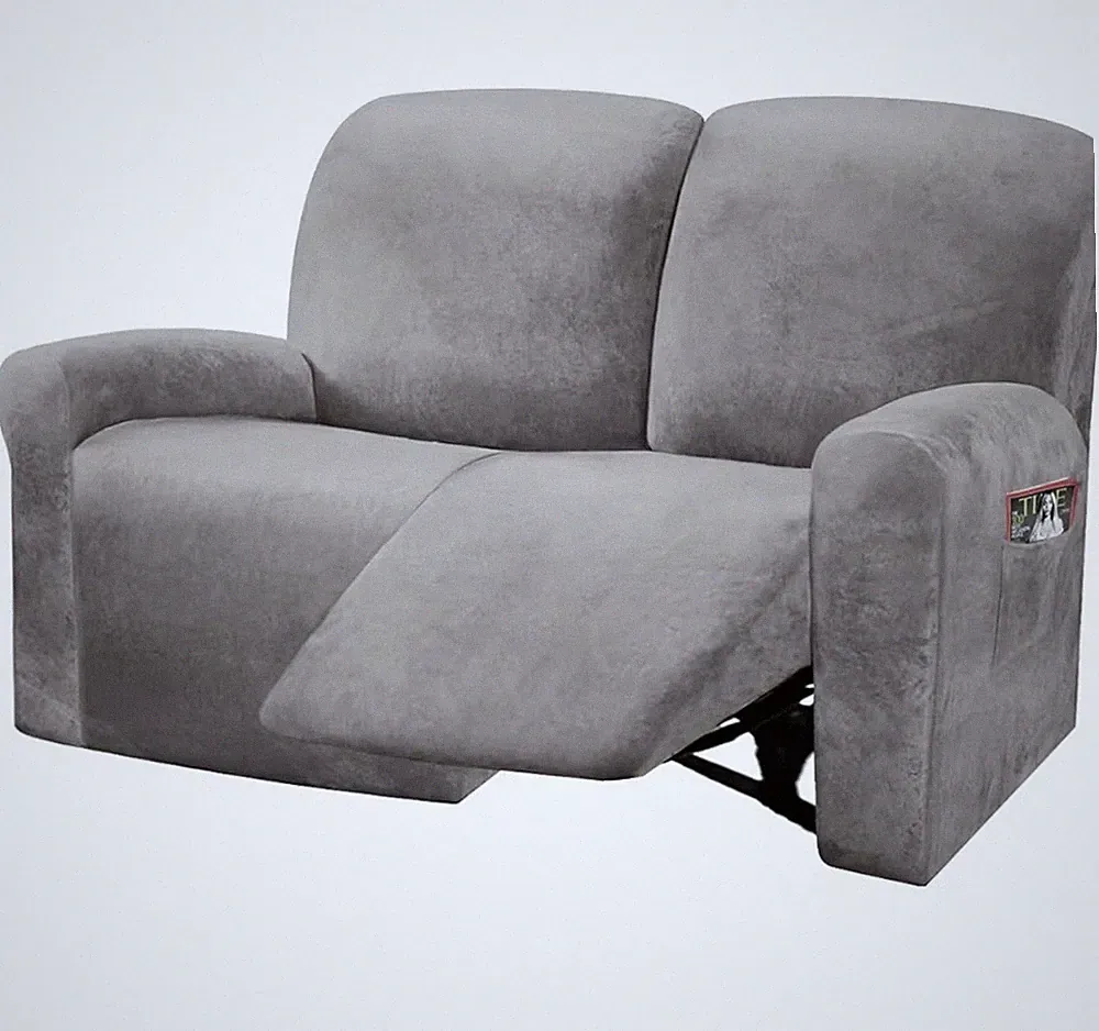 ULTICOR Reclining Love Seat Slipcover, 48 - 65 L, 6-Piece Velvet Stretch